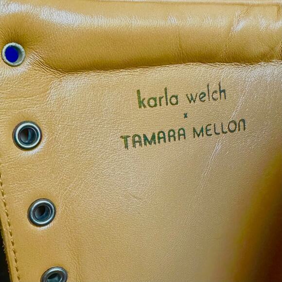 Tamara Mellon X Karla Welch Hellbent Mid-Calf Boot Sz 7.5 Leather Limit-Edition - Picture 6 of 11
